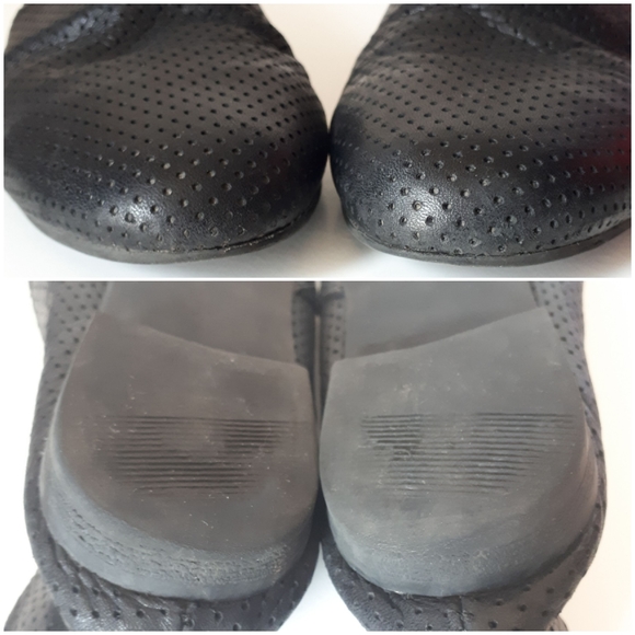 Hibou Leather Perforated High Cut Round Flat Shoe - Picture 7 of 13